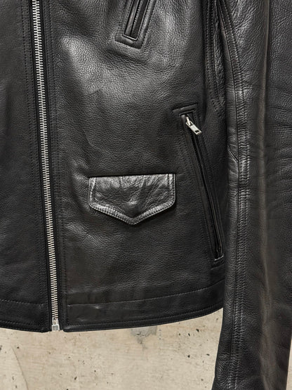 Rick Owens SS17 "WALRUS" Stooges Heavy Calfskin Leather Rider Jacket