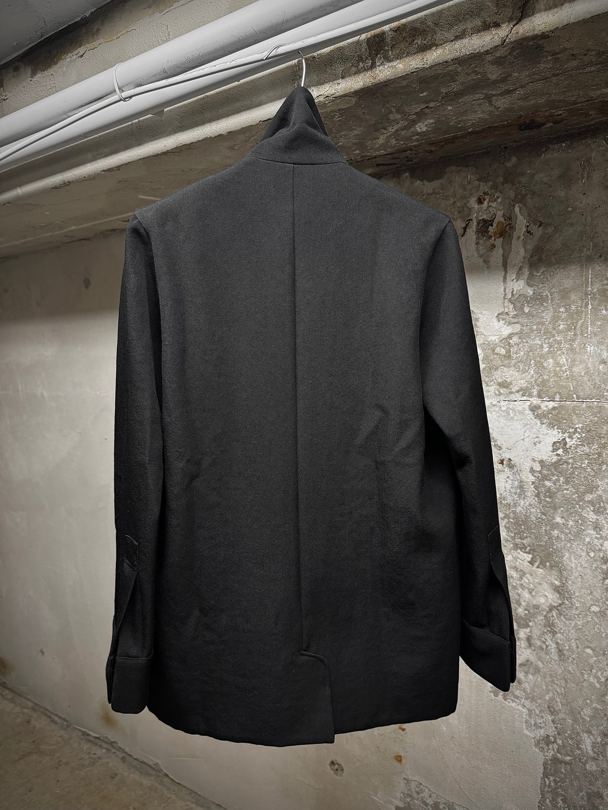 Yohji Yamamoto AW04 Unlined Open-front Wool Blazer detail | DRIEW GARMENTS