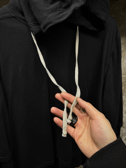 Rick Owens DRKSHDW AW22 "STROBE" Double Layer Hustle Long-sleeve Hoodie detail | DRIEW GARMENTS