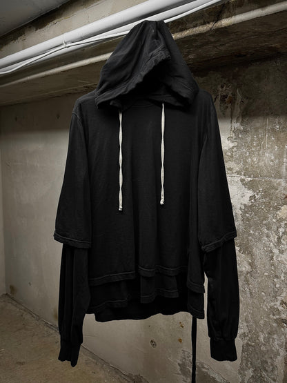 Rick Owens DRKSHDW AW22 "STROBE" Double Layer Hustle Long-sleeve Hoodie | Archive Fashion Toronto