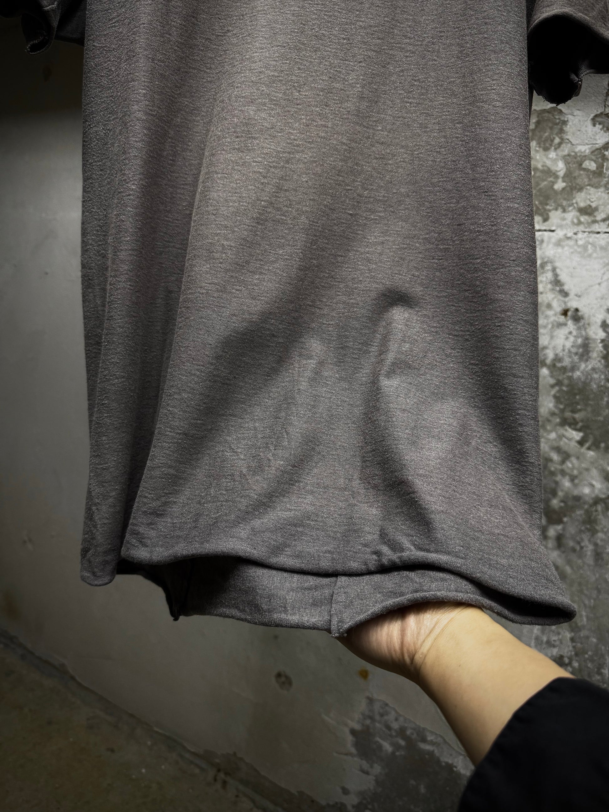 DEVOA 2010s Gradient Grey Raglan Anatomical T-shit detail | DRIEW GARMENTS