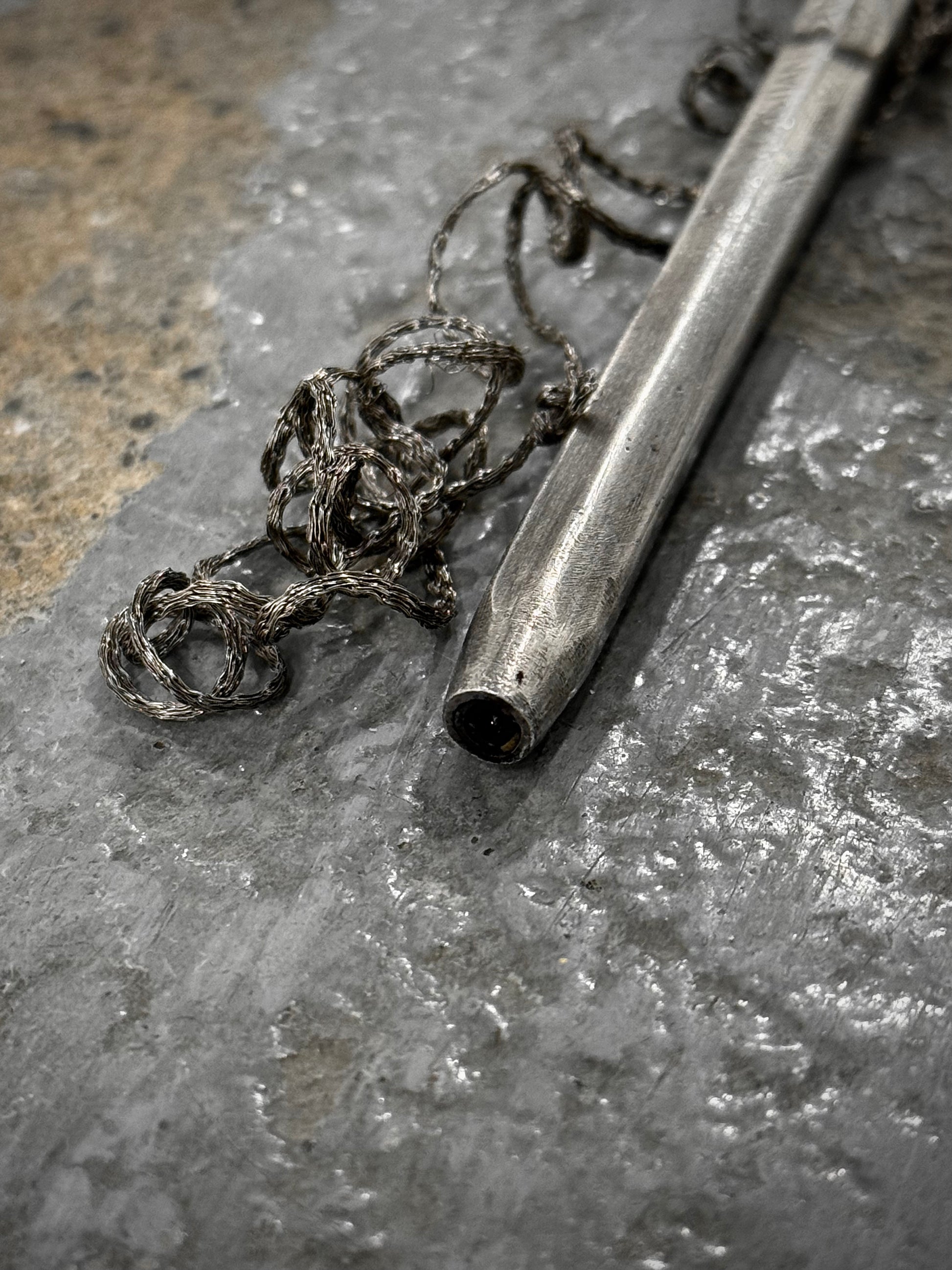Carol Christian Poell 'MM/2337' .925 Silver Bic Pen Necklace detail | DRIEW GARMENTS
