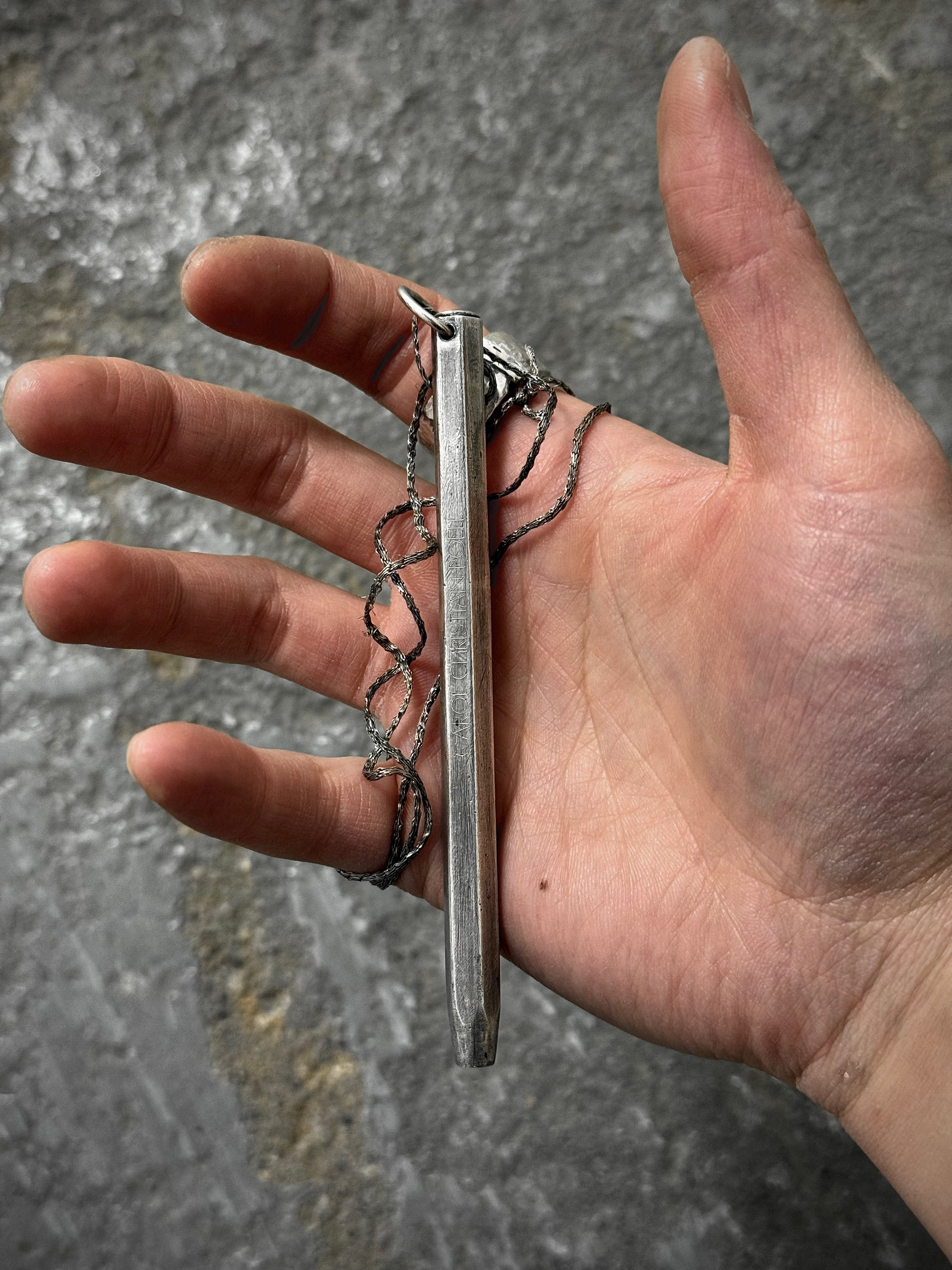 Carol Christian Poell 'MM/2337' .925 Silver Bic Pen Necklace detail | DRIEW GARMENTS