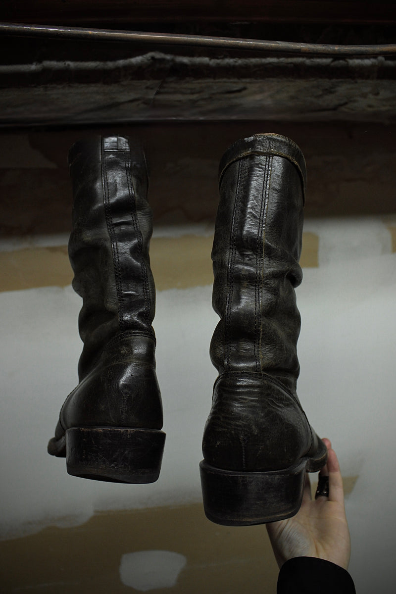 Isamu Katayama "BACKLASH" Dark Grey Pecos Western Work Leather Boots detail | DRIEW GARMENTS