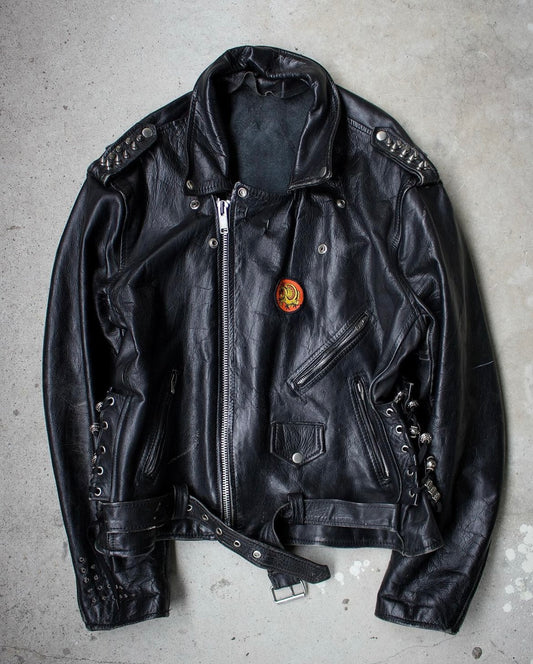 Vintage balenciaga vetements oversized leather studded biker jacket