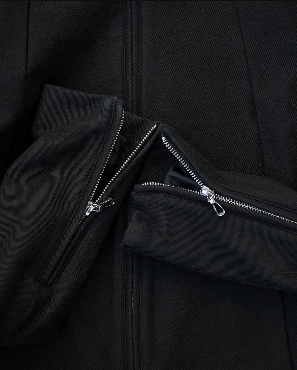 Shellac x Semantic Design 00s Multi-Zip Cotton Twil Cafe Racer Jacket