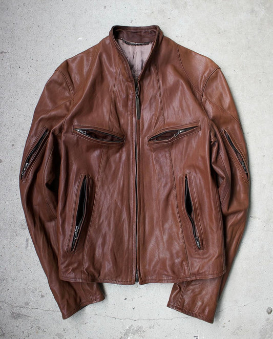 The viridi anne goatskin leather multi-zip jacket archive
