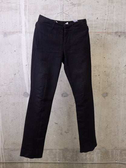 Individual Sentiments AW14-15 Cotton Linen Back-Zip Frayed Hem Pants