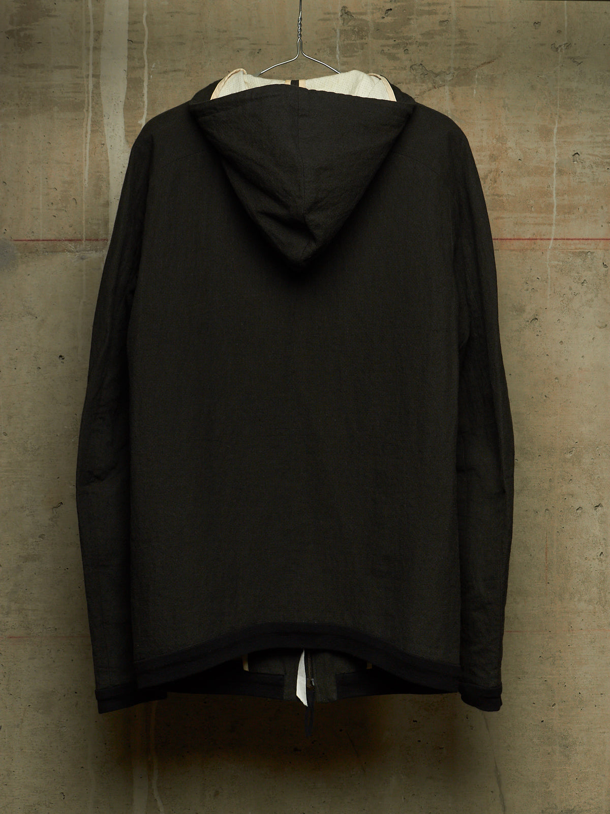 Individual Sentiments AW10-11 'CT13-CL12' Charcoal Grey Cotton Linen Hooded Raglan Zip Jacket
