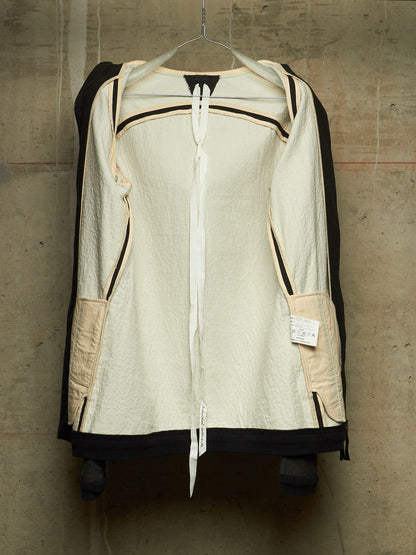 Individual Sentiments AW10-11 'CT13-CL12' Charcoal Grey Cotton Linen Hooded Raglan Zip Jacket