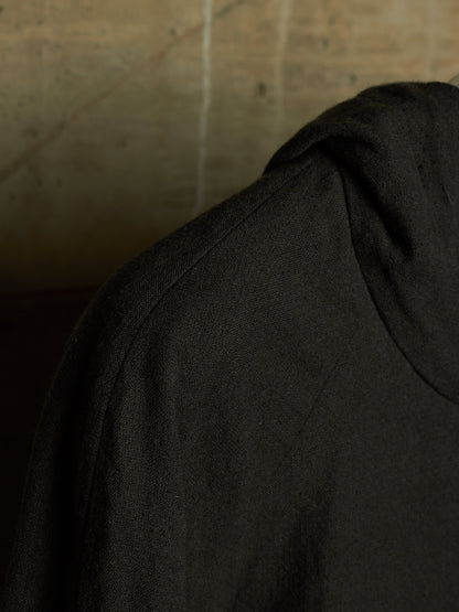 Individual Sentiments AW10-11 'CT13-CL12' Charcoal Grey Cotton Linen Hooded Raglan Zip Jacket