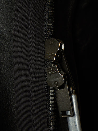 Isaac Sellam: “Experience” SS22 Black High Neck Pertinent Lambskin Leather Coat