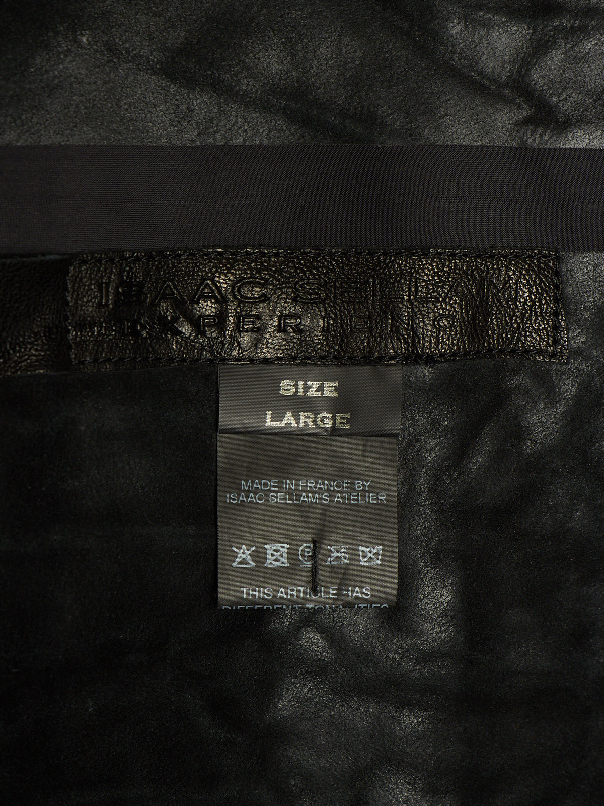 Isaac Sellam: “Experience” SS22 Black High Neck Pertinent Lambskin Leather Coat