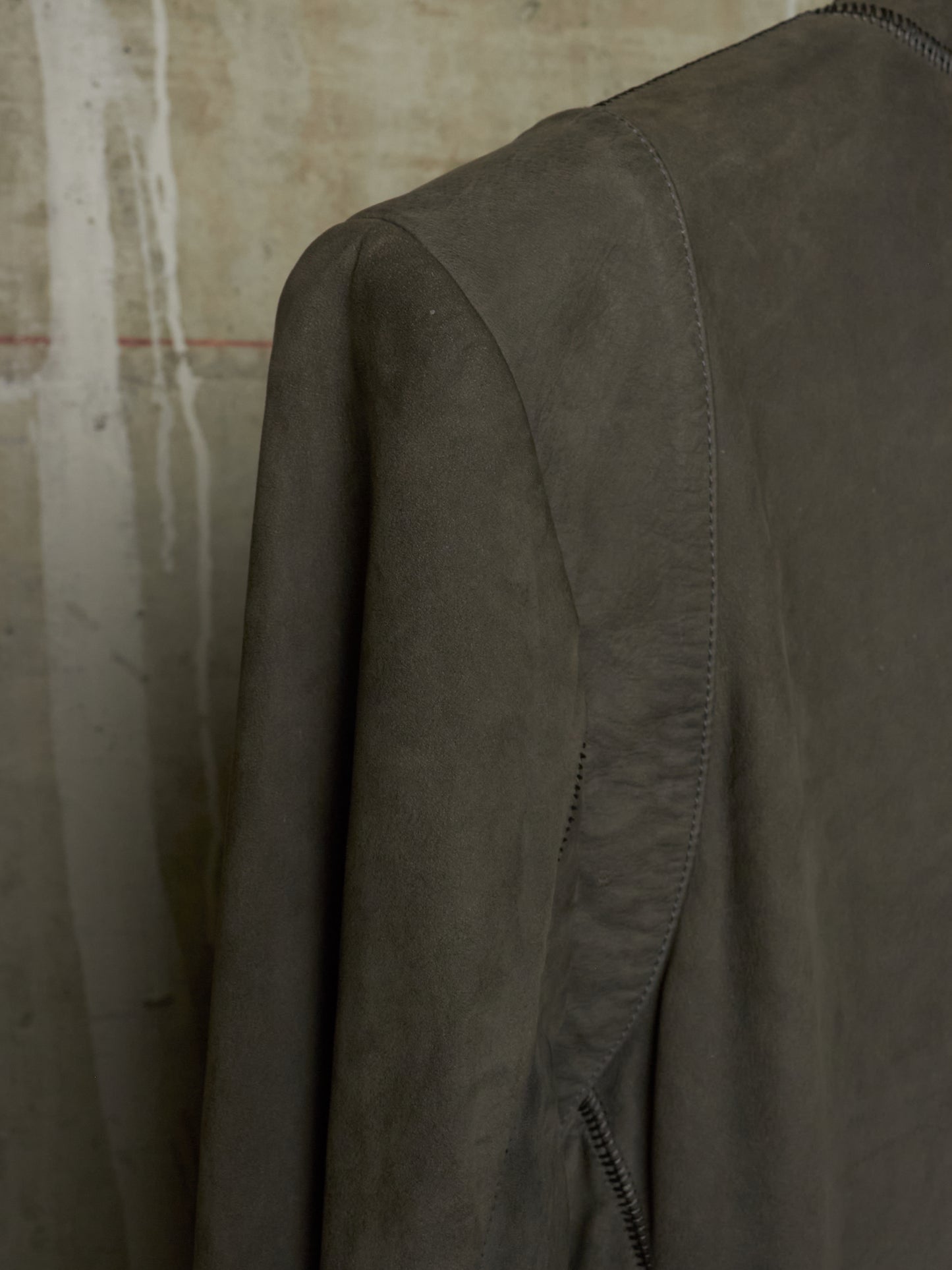 Isaac Sellam: “Experience” Open-front Laser Cut Calfskin Leather Cardigan