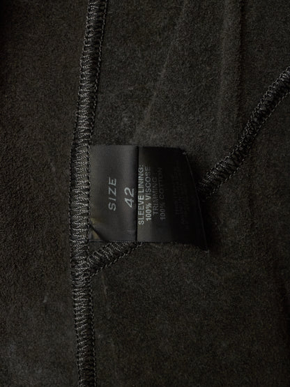 Isaac Sellam: “Experience” Open-front Laser Cut Calfskin Leather Cardigan
