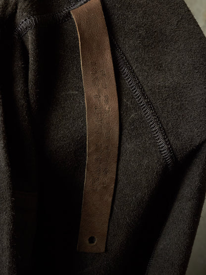 Isaac Sellam: “Experience” Open-front Laser Cut Calfskin Leather Cardigan