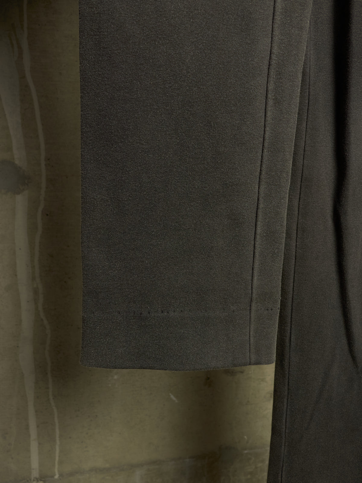 Isamu Katayama "BACKLASH" 2010s Grey Cotton Jersey Black Cow Leather Hybrid Slim Denim