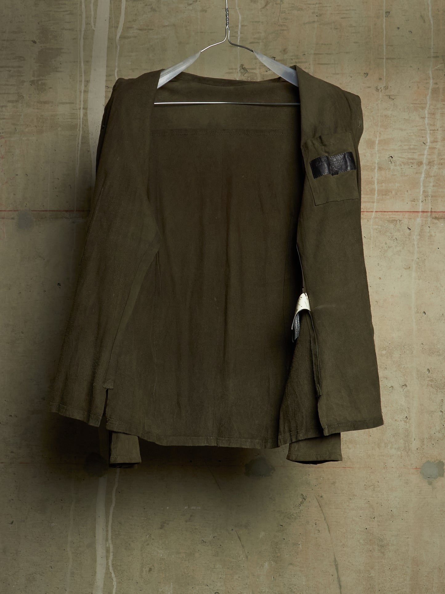 Isamu Katayama "BACKLASH" 2010s Sage Kangaroo Nubuck Leather Shirt