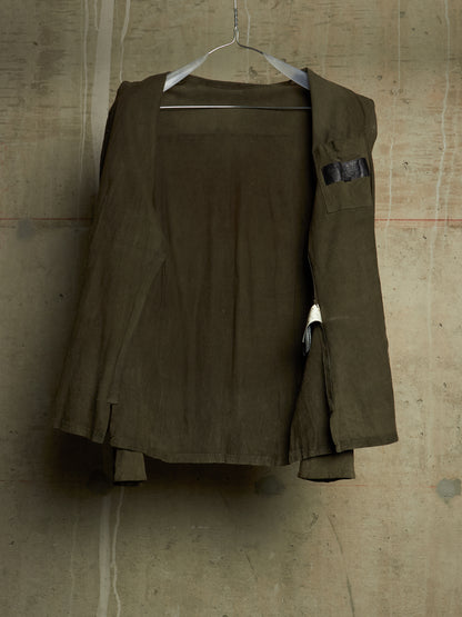 Isamu Katayama "BACKLASH" 2010s Sage Kangaroo Nubuck Leather Shirt
