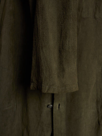 Isamu Katayama "BACKLASH" 2010s Sage Kangaroo Nubuck Leather Shirt