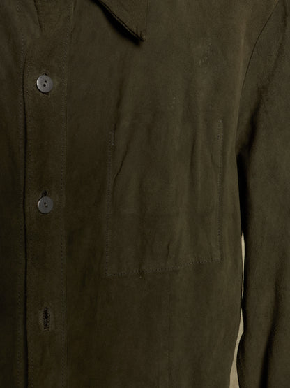 Isamu Katayama "BACKLASH" 2010s Sage Kangaroo Nubuck Leather Shirt