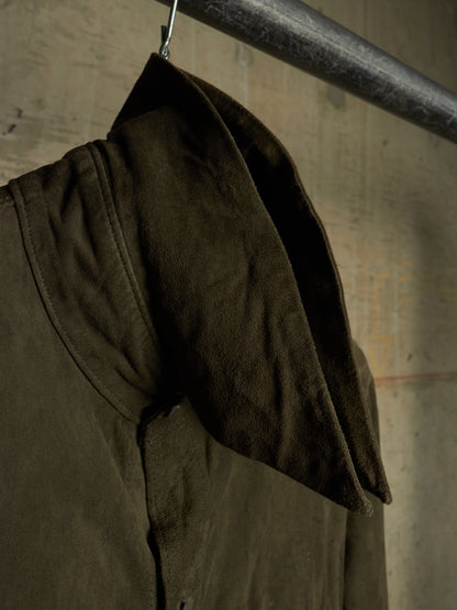Isamu Katayama "BACKLASH" 2010s Sage Kangaroo Nubuck Leather Shirt
