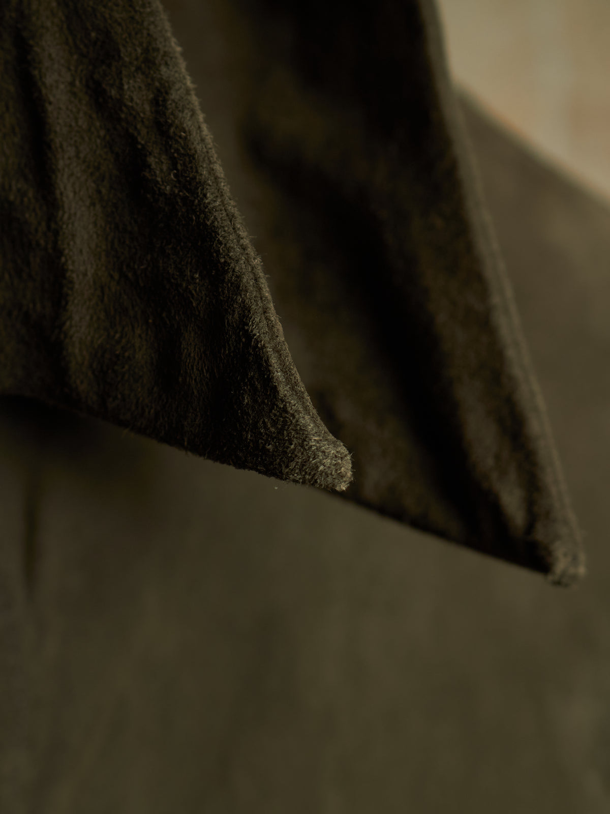 Isamu Katayama "BACKLASH" 2010s Sage Kangaroo Nubuck Leather Shirt
