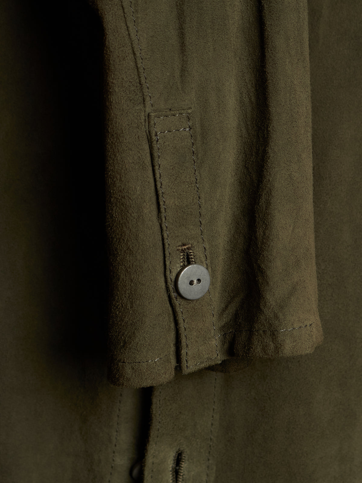 Isamu Katayama "BACKLASH" 2010s Sage Kangaroo Nubuck Leather Shirt