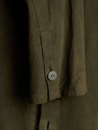 Isamu Katayama "BACKLASH" 2010s Sage Kangaroo Nubuck Leather Shirt