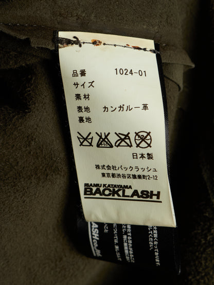 Isamu Katayama "BACKLASH" 2010s Sage Kangaroo Nubuck Leather Shirt