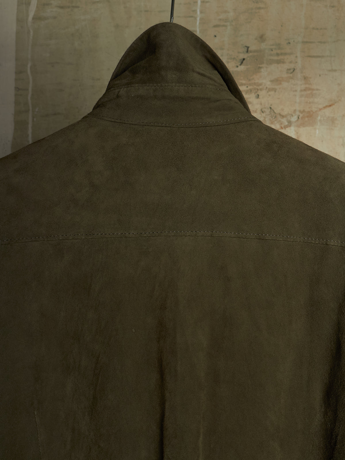 Isamu Katayama "BACKLASH" 2010s Sage Kangaroo Nubuck Leather Shirt
