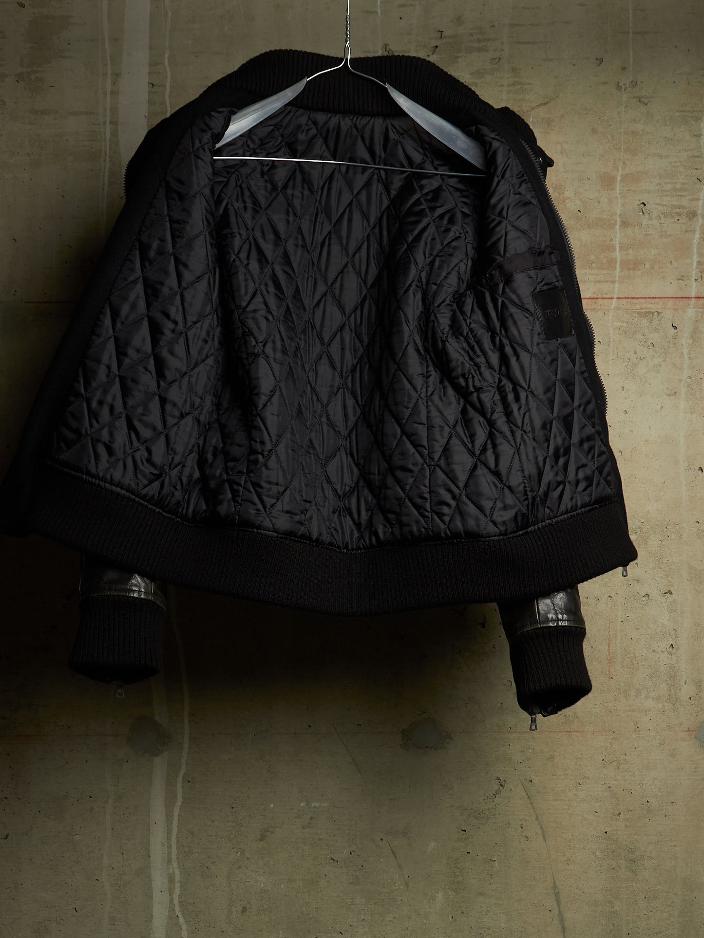 Isamu Katayama "BACKLASH" 2010s Wool Cashmere Hybrid Cow Leather Varsity Jacket