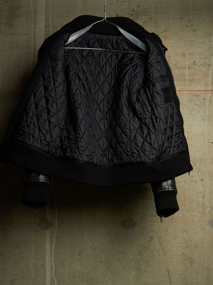 Isamu Katayama "BACKLASH" 2010s Wool Cashmere Hybrid Cow Leather Varsity Jacket