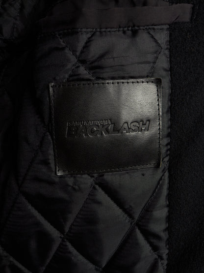 Isamu Katayama "BACKLASH" 2010s Wool Cashmere Hybrid Cow Leather Varsity Jacket
