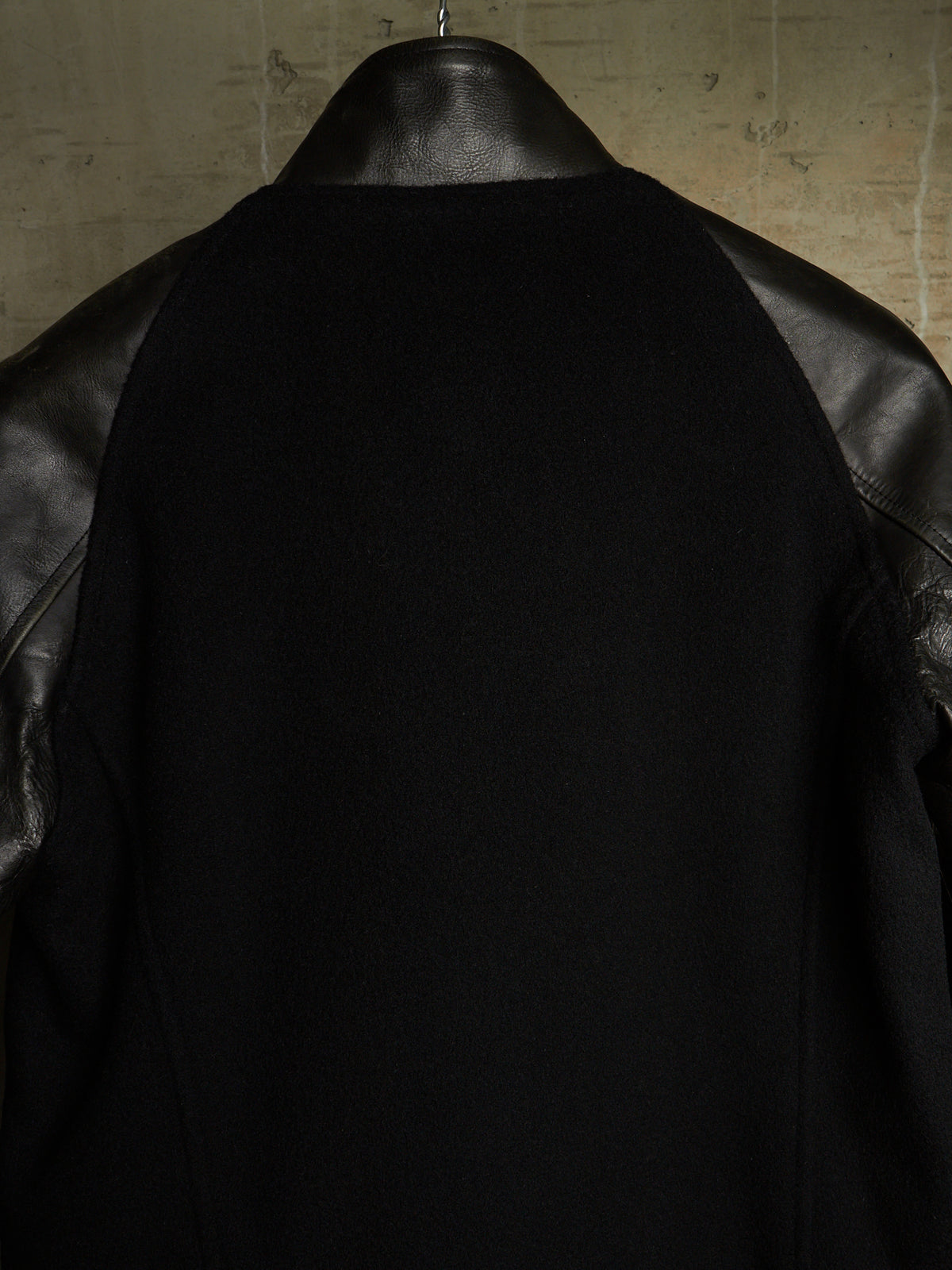 Isamu Katayama "BACKLASH" 2010s Wool Cashmere Hybrid Cow Leather Varsity Jacket