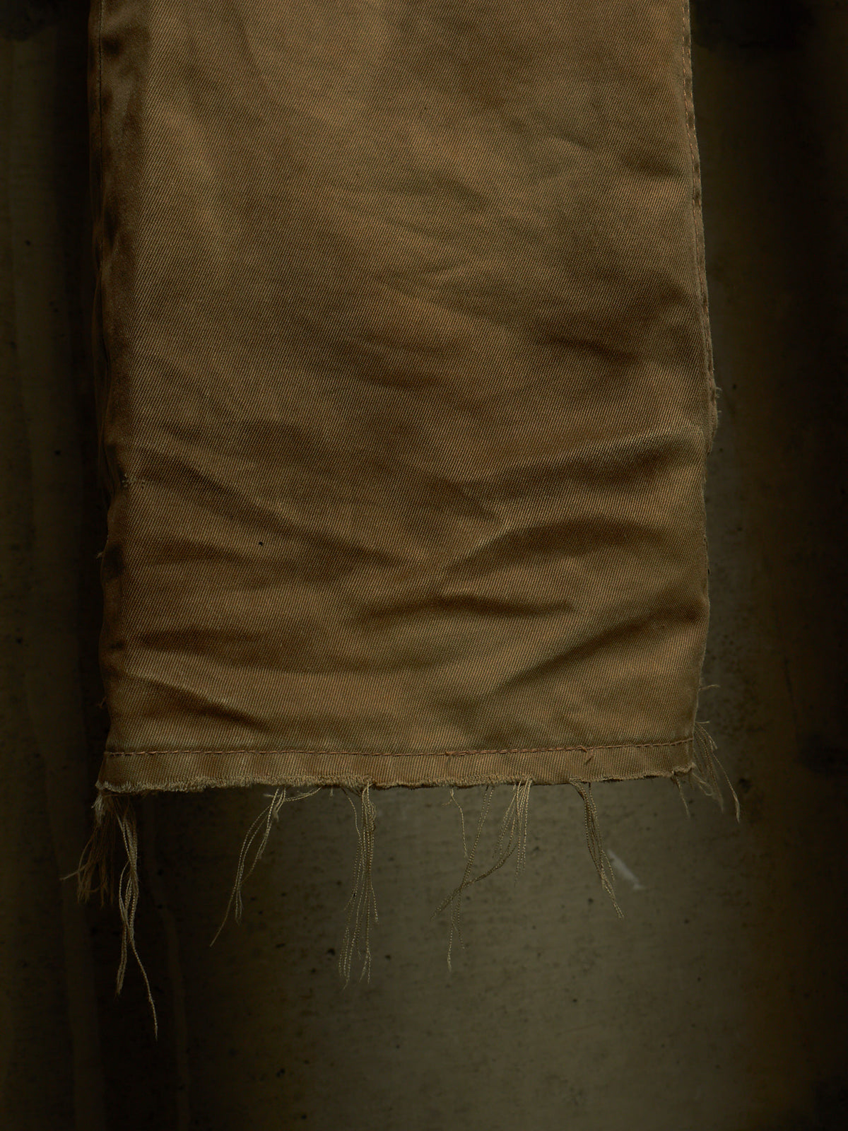 Isamu Katayama "BACKLASH" 2010s Khaki Distressed Cow Leather Trim Bootcut Chinos