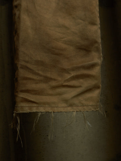 Isamu Katayama "BACKLASH" 2010s Khaki Distressed Cow Leather Trim Bootcut Chinos