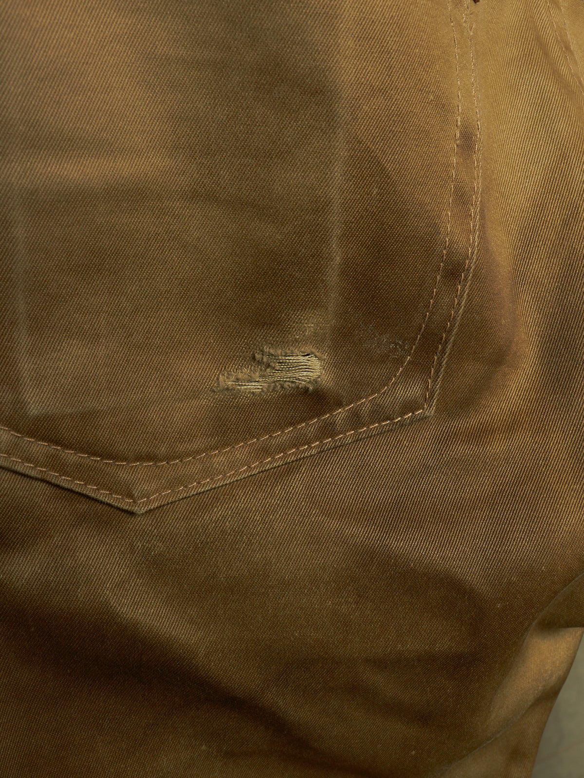 Isamu Katayama "BACKLASH" 2010s Khaki Distressed Cow Leather Trim Bootcut Chinos