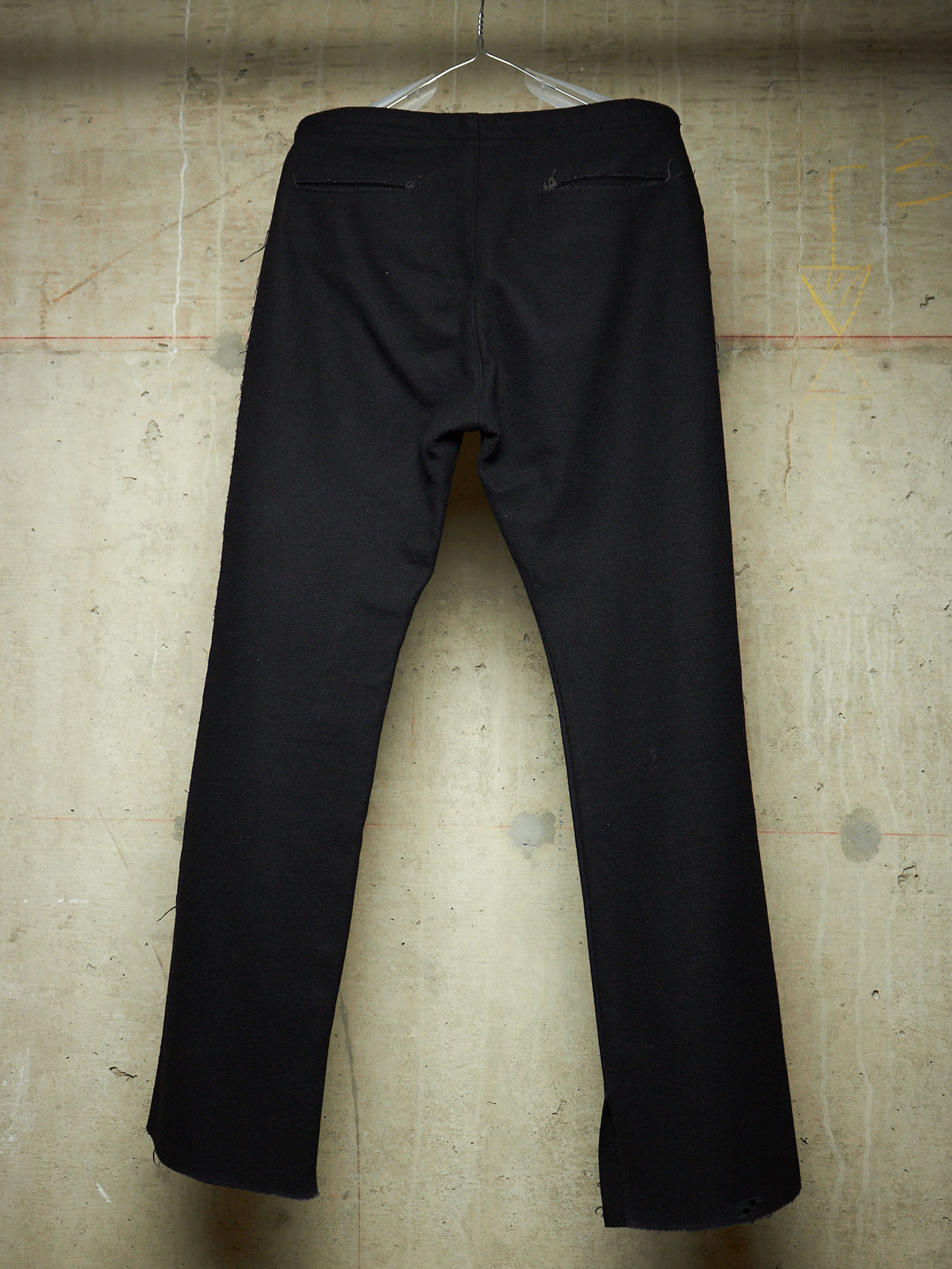 Isamu Katayama "BACKLASH" Blistered Sheepskin Trim Wool Bootcut Pants