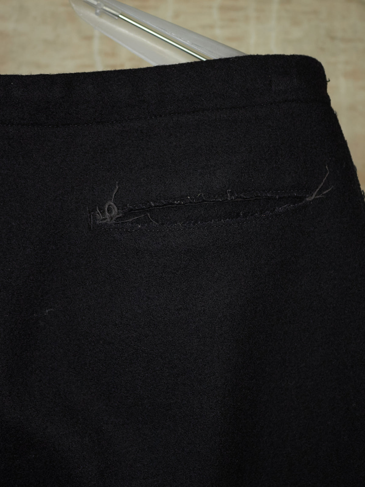 Isamu Katayama "BACKLASH" Blistered Sheepskin Trim Wool Bootcut Pants