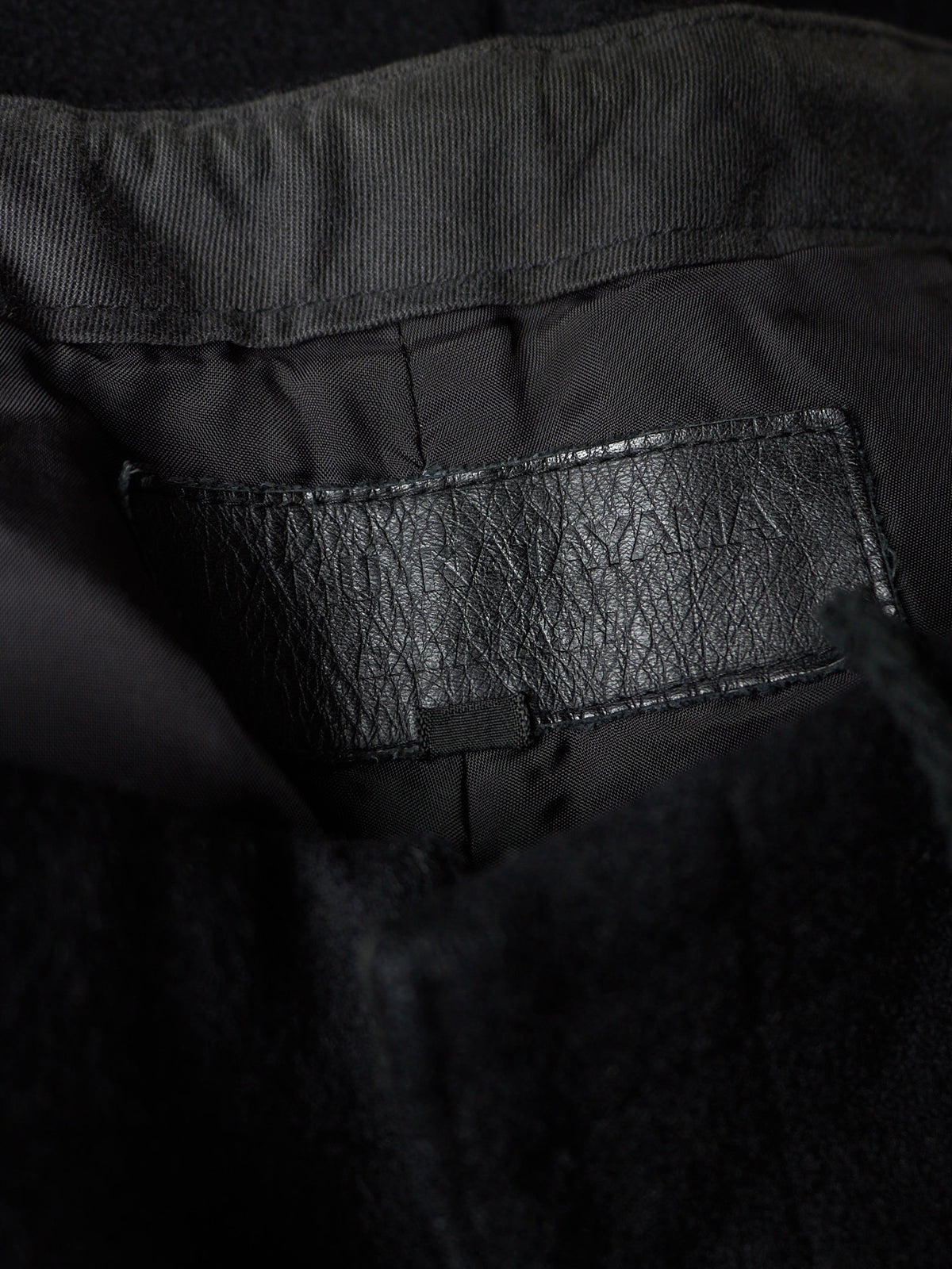 Isamu Katayama "BACKLASH" Blistered Sheepskin Trim Wool Bootcut Pants