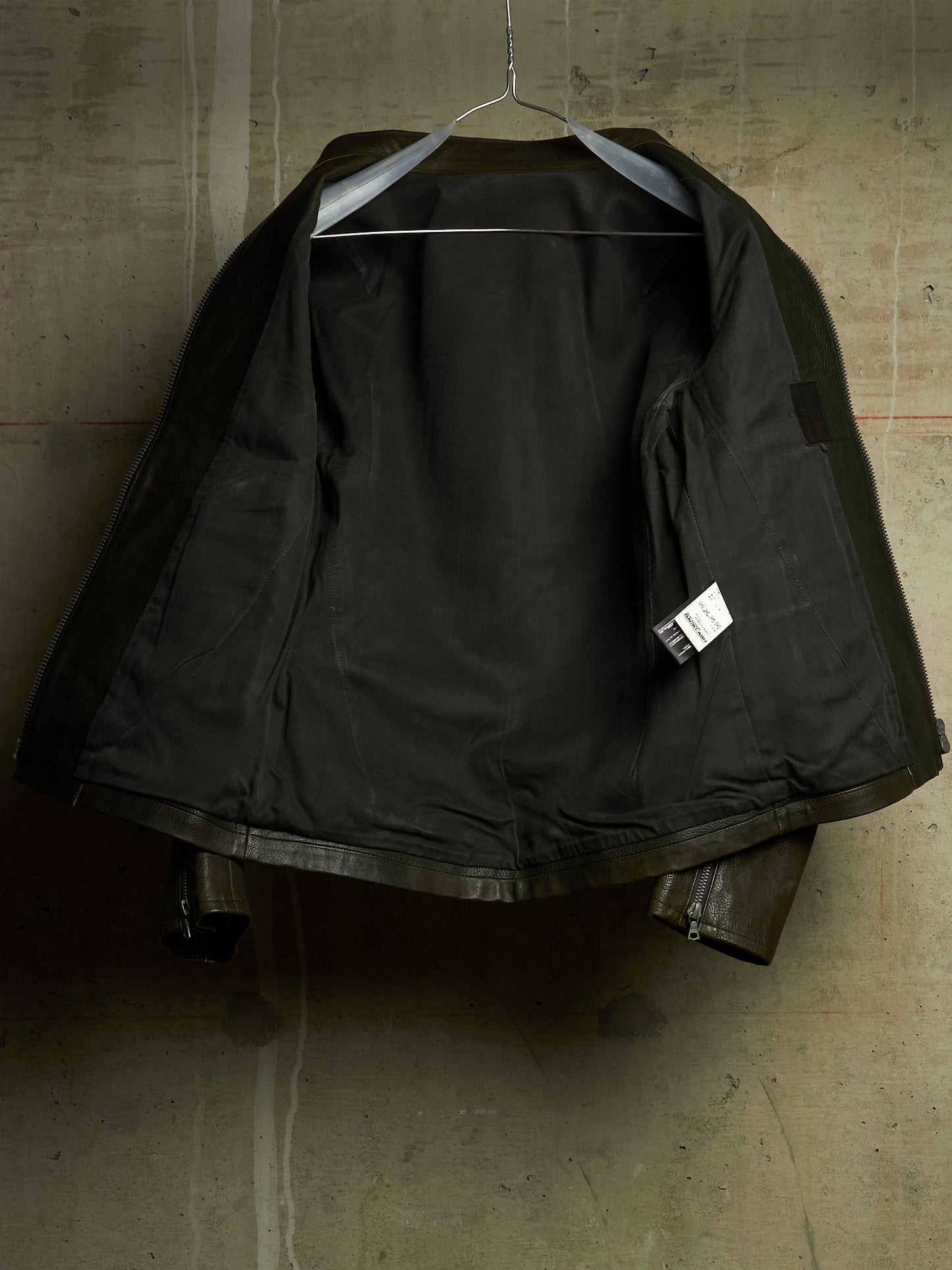 Isamu Katayama "BACKLASH" 2010s Green Pebbled Cow Leather Riders Jacket