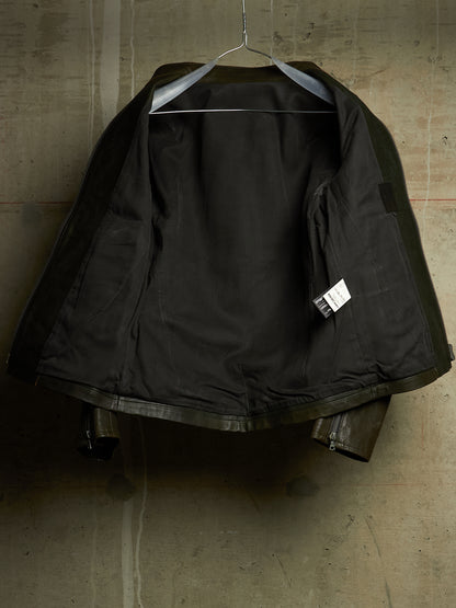 Isamu Katayama "BACKLASH" 2010s Green Pebbled Cow Leather Riders Jacket