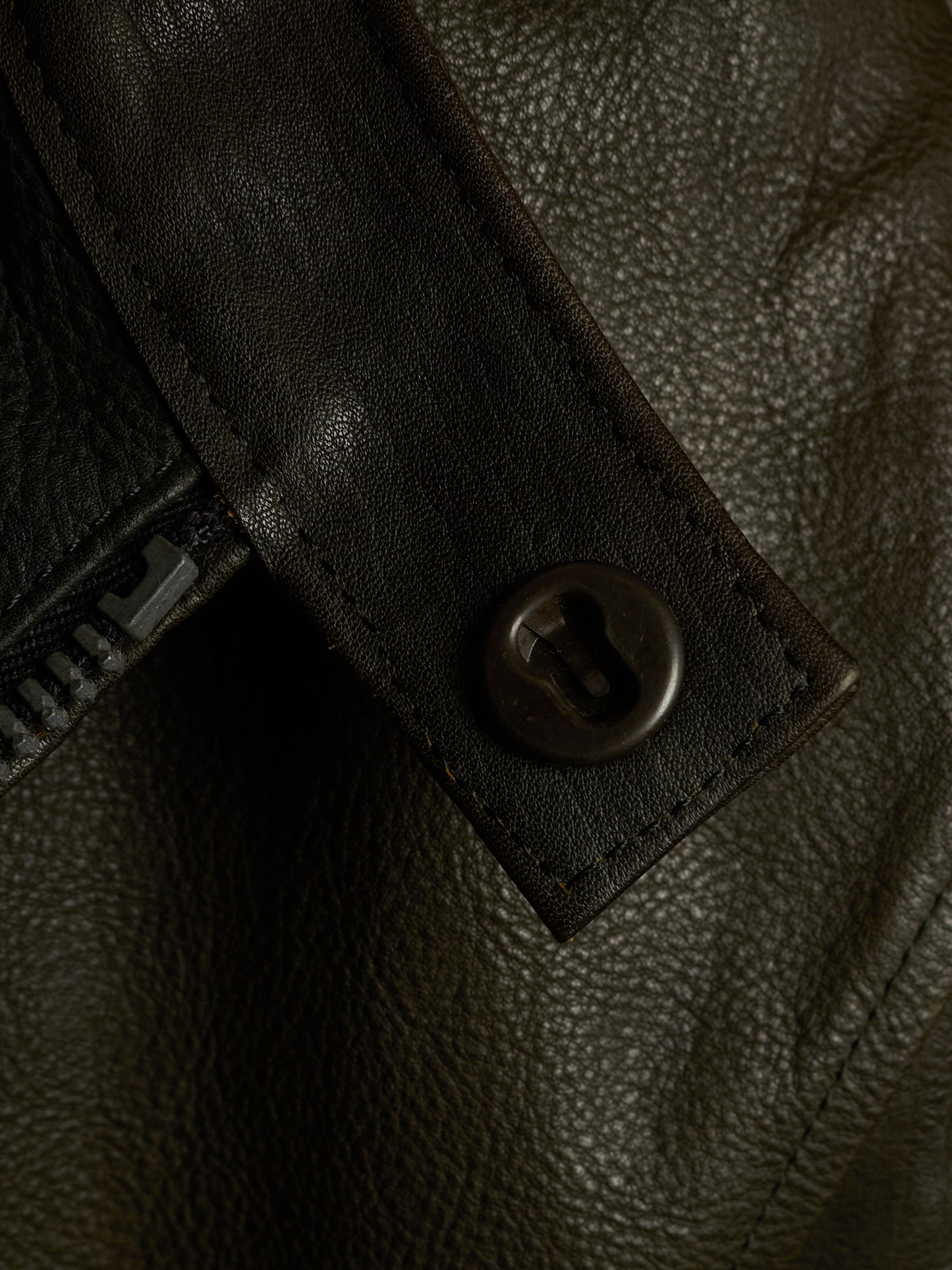 Isamu Katayama "BACKLASH" 2010s Green Pebbled Cow Leather Riders Jacket