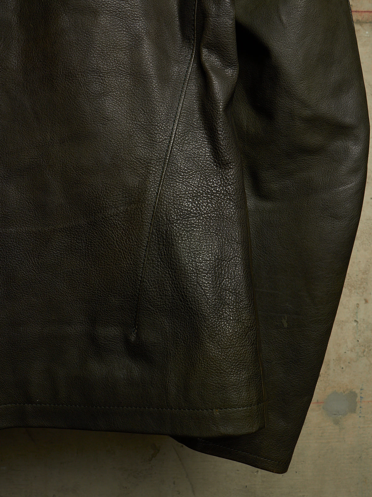 Isamu Katayama "BACKLASH" 2010s Green Pebbled Cow Leather Riders Jacket