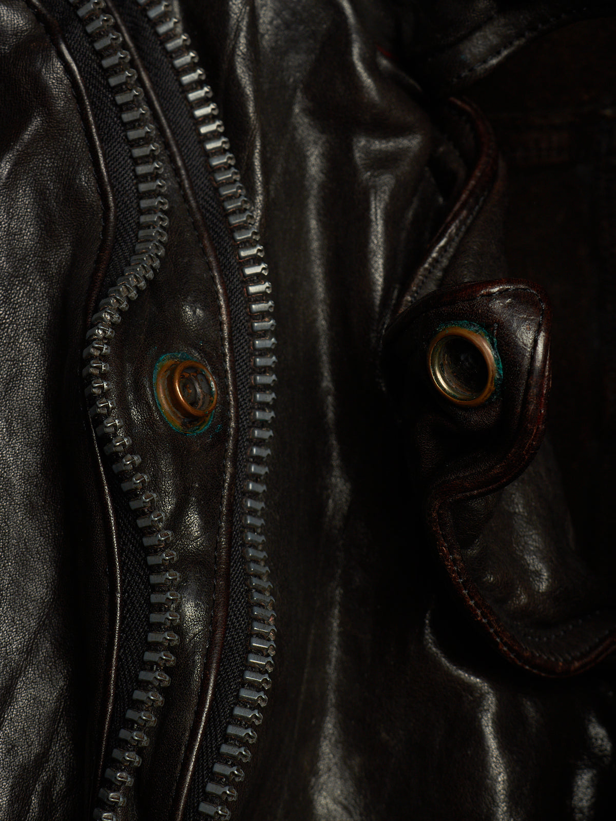 Isamu Katayama "BACKLASH" 2010s Garment-Dyed Dark Brown Wrinkled Cow Leather Double Riders Jacket