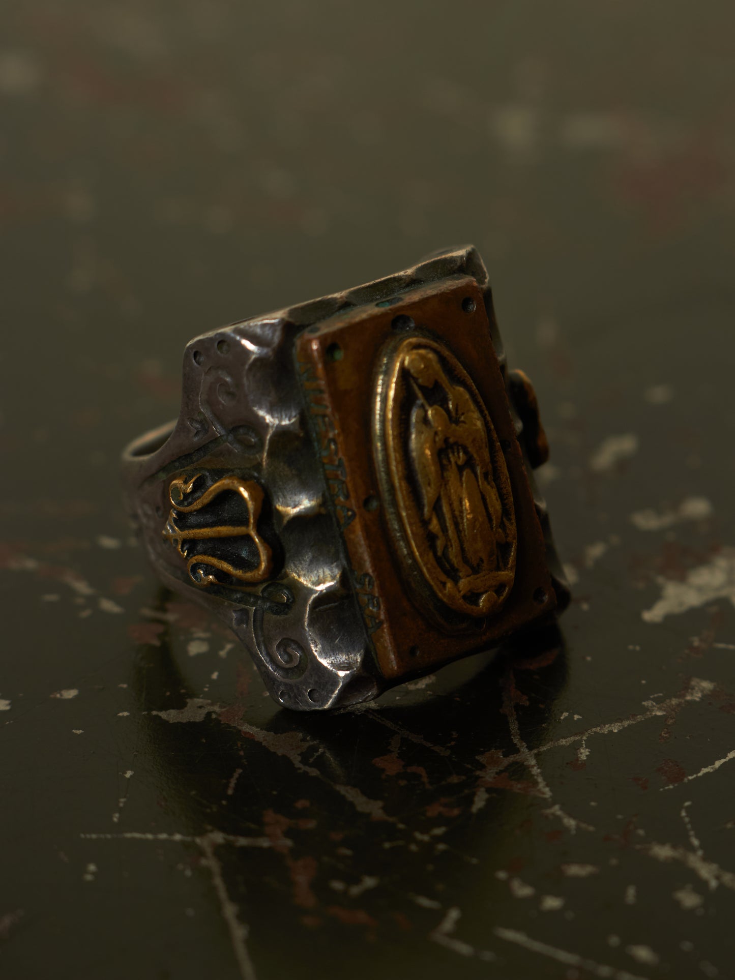 Isamu Katayama “BACKLASH” x galcia "Our Lady of Guadalupe" .925 Silver Ring
