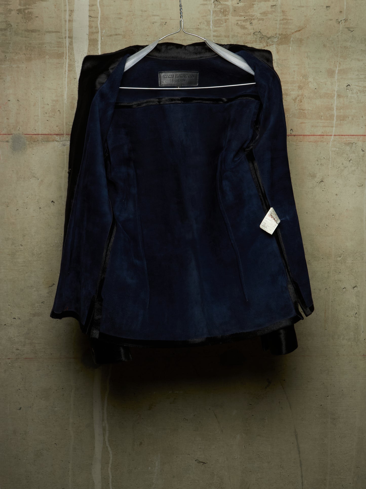 Isamu Katayama "BACKLASH" Early 00s Unlined Black Pony Hair Calf Leather Single Button Shirt