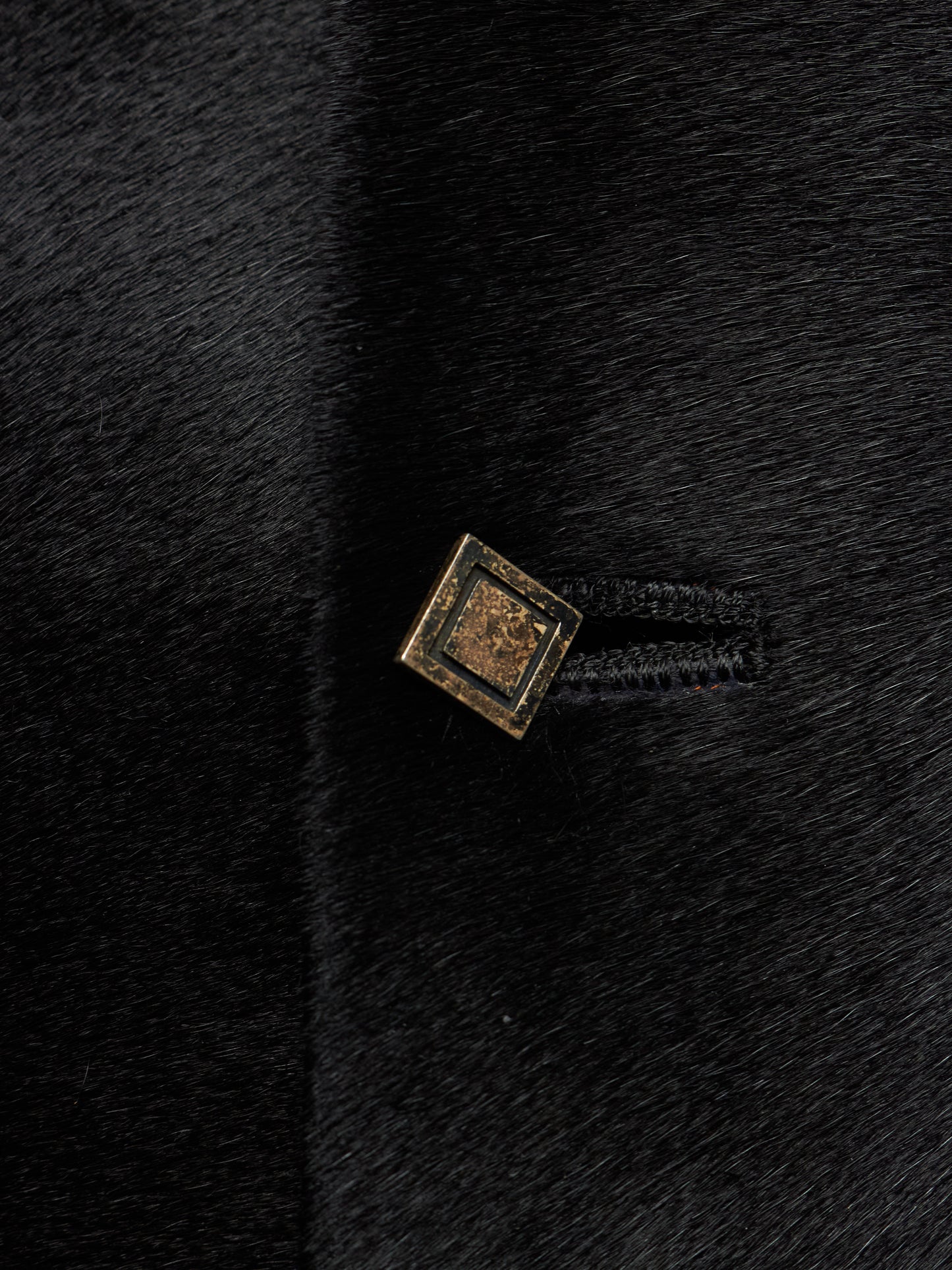 Isamu Katayama "BACKLASH" Early 00s Unlined Black Pony Hair Calf Leather Single Button Shirt