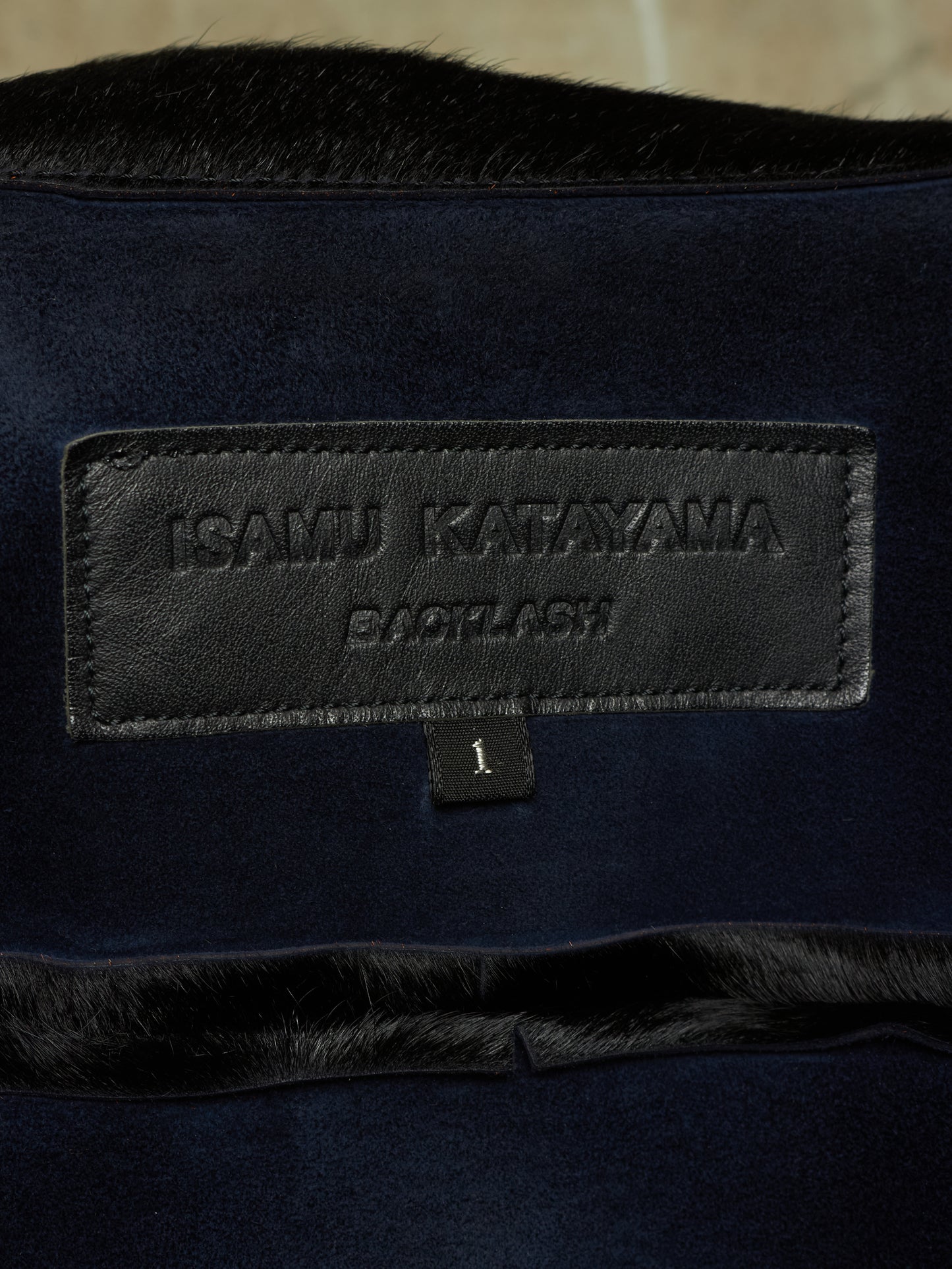 Isamu Katayama "BACKLASH" Early 00s Unlined Black Pony Hair Calf Leather Single Button Shirt